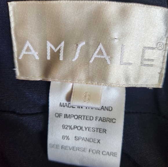 Amsale Navy Blue Long Formal Dress Maxi Sweetheart Neck Wedding Stretch Size 8 - Picture 4 of 4